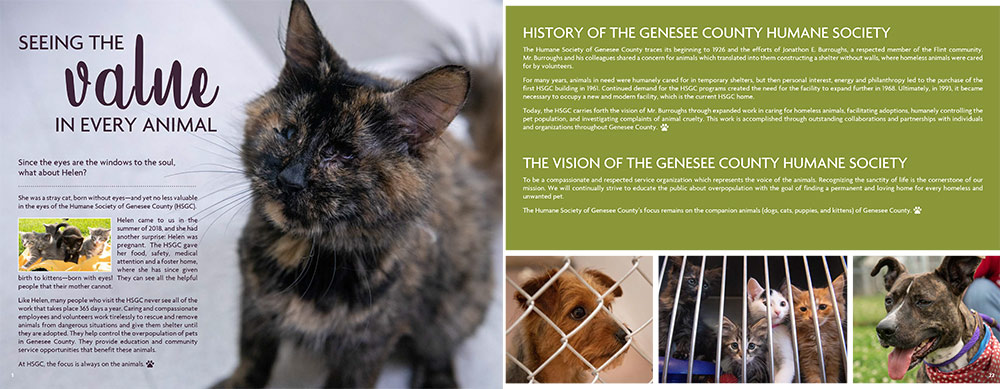 Humane Society of Genesee County Annual Report spread