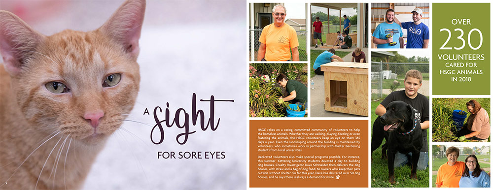 Humane Society of Genesee County Annual Report spread