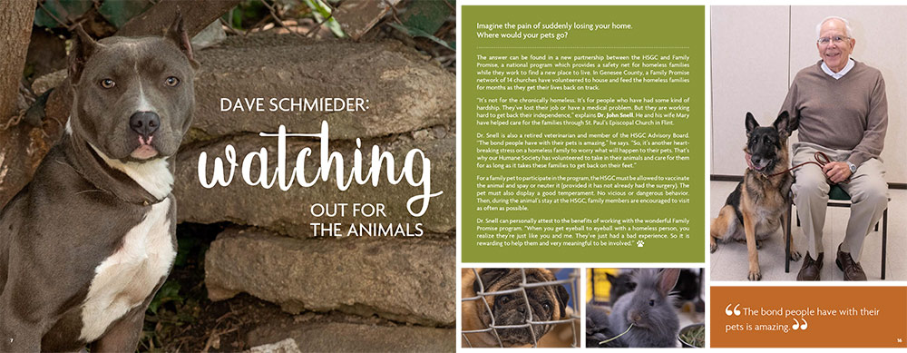 Humane Society of Genesee County Annual Report spread