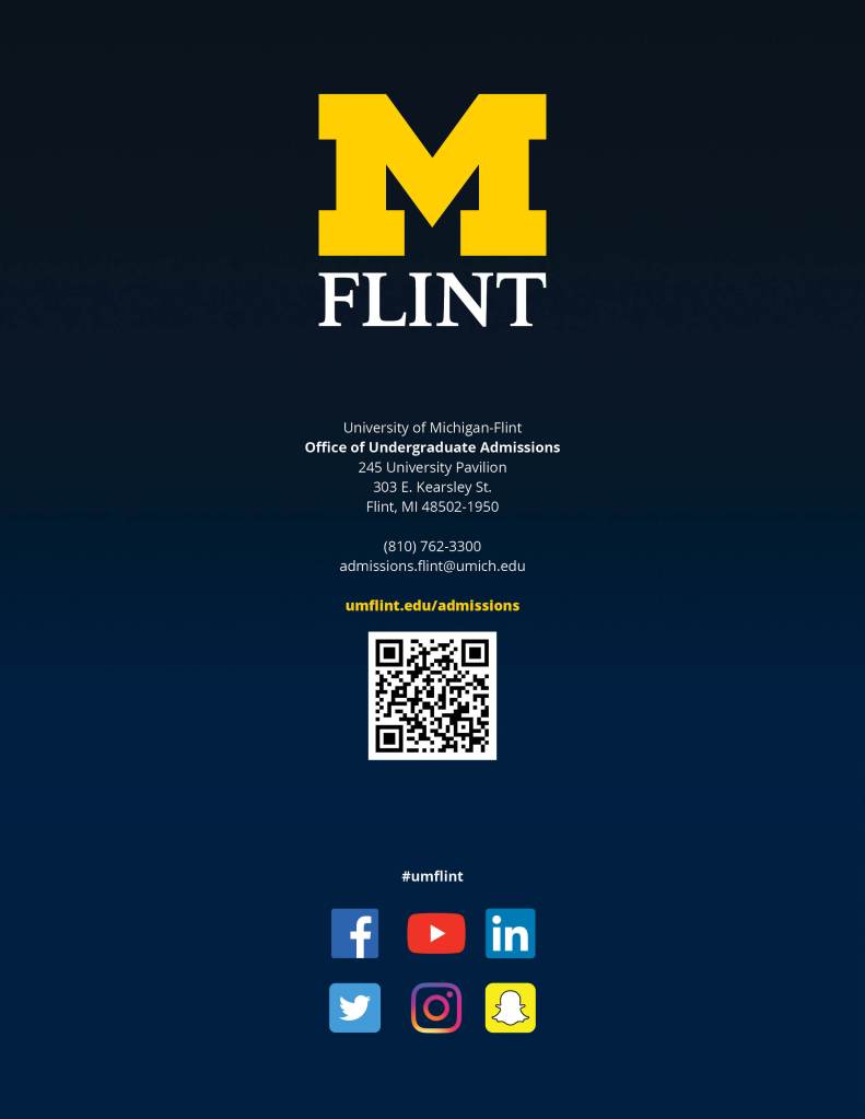 University of Michigan-Flint View Book Back Cover